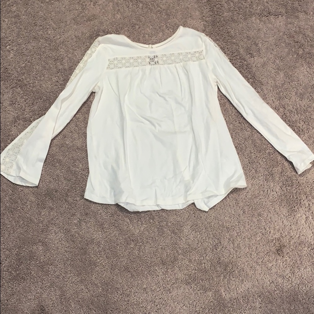 White laced long-sleeve shirt